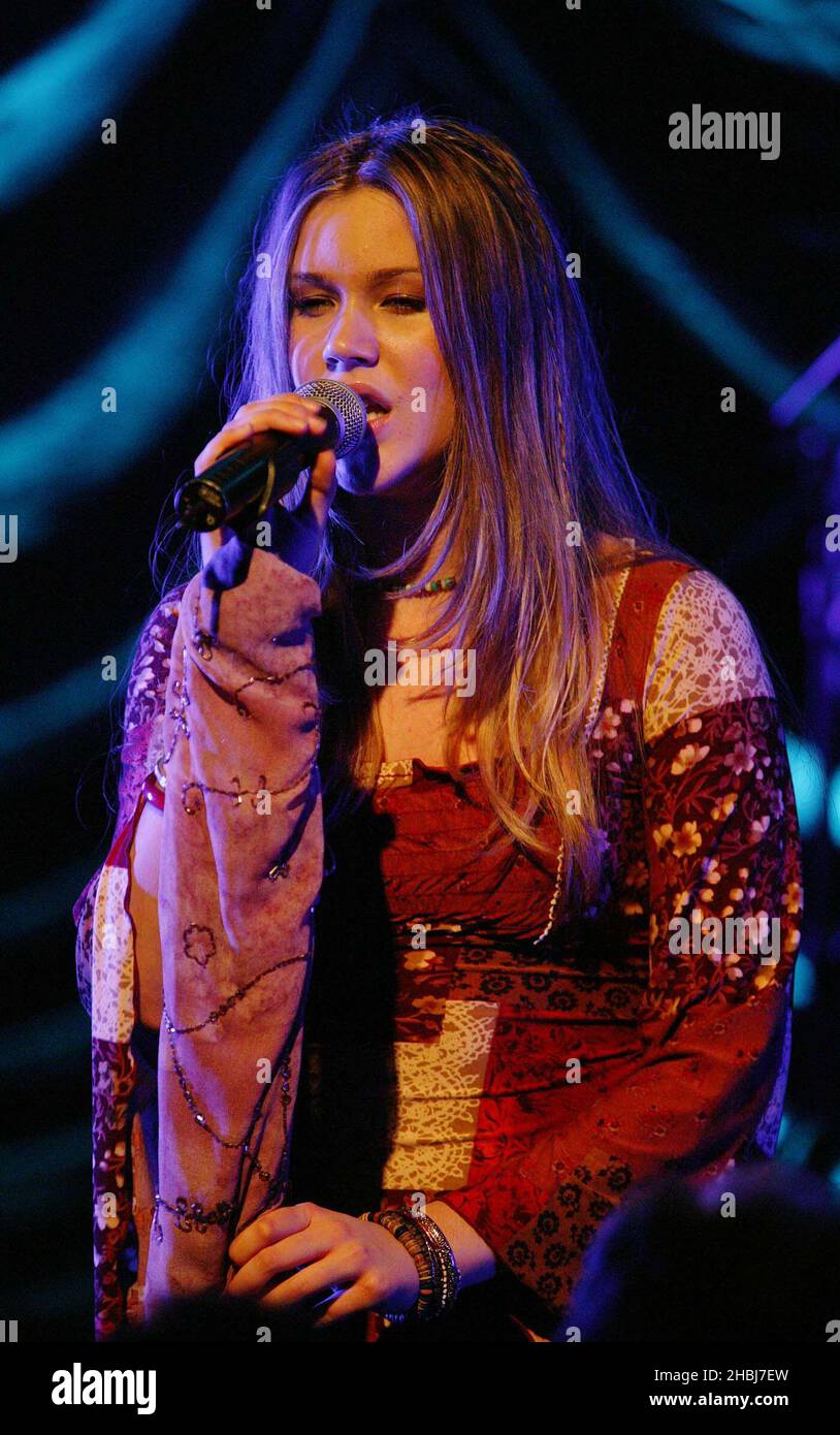 16-year-old soul-edged pop singer Joss Stone performs live at the Scala in London. Stock Photo