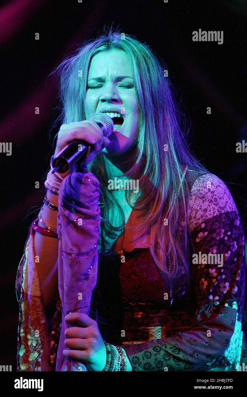 16-year-old soul-edged pop singer Joss Stone performs live at the Scala in London. Stock Photo