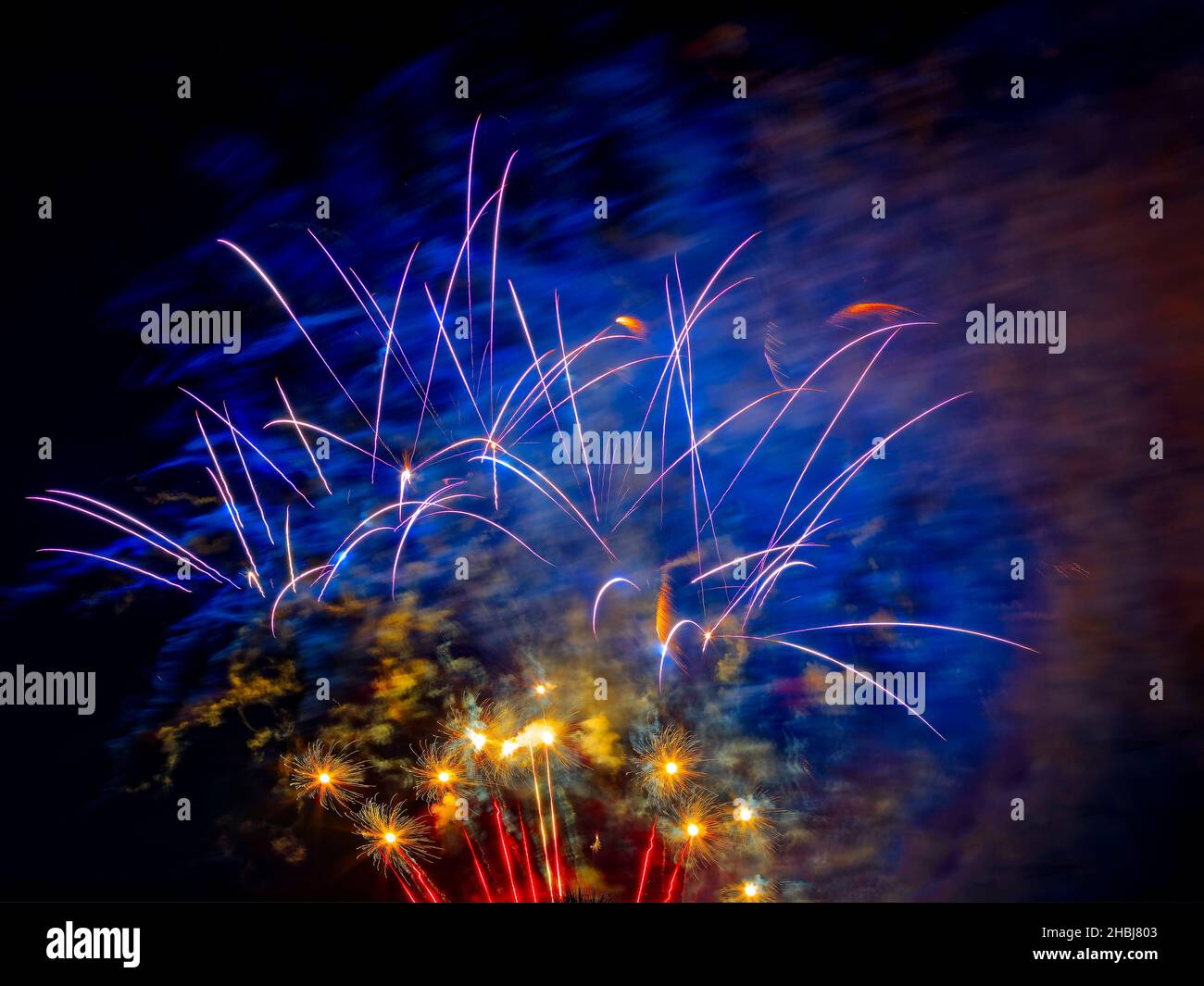 4th of July Fireworks. Stock Photo