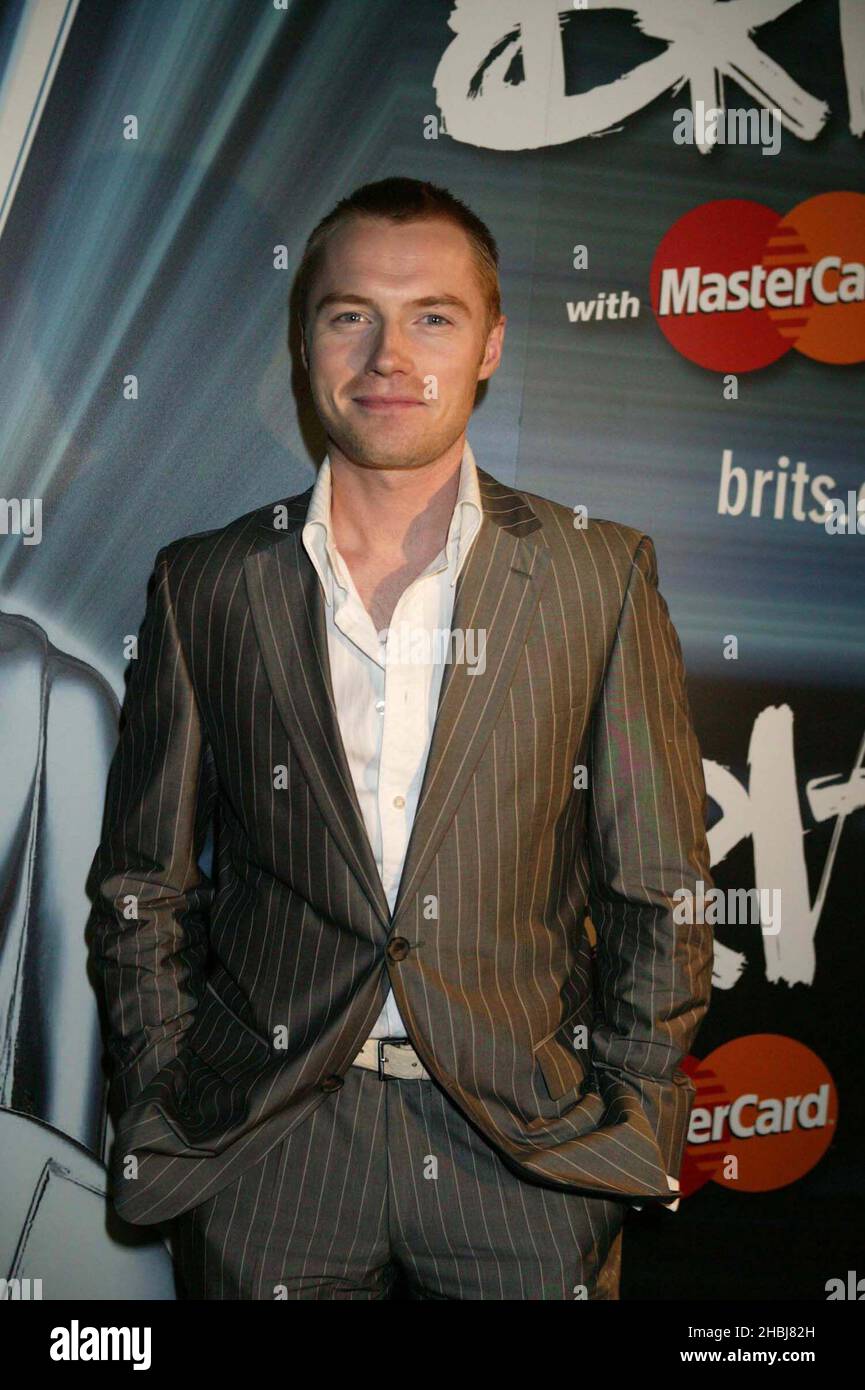 Ronan Keating at the rehearsals for the Brit Awards 2004. Stock Photo