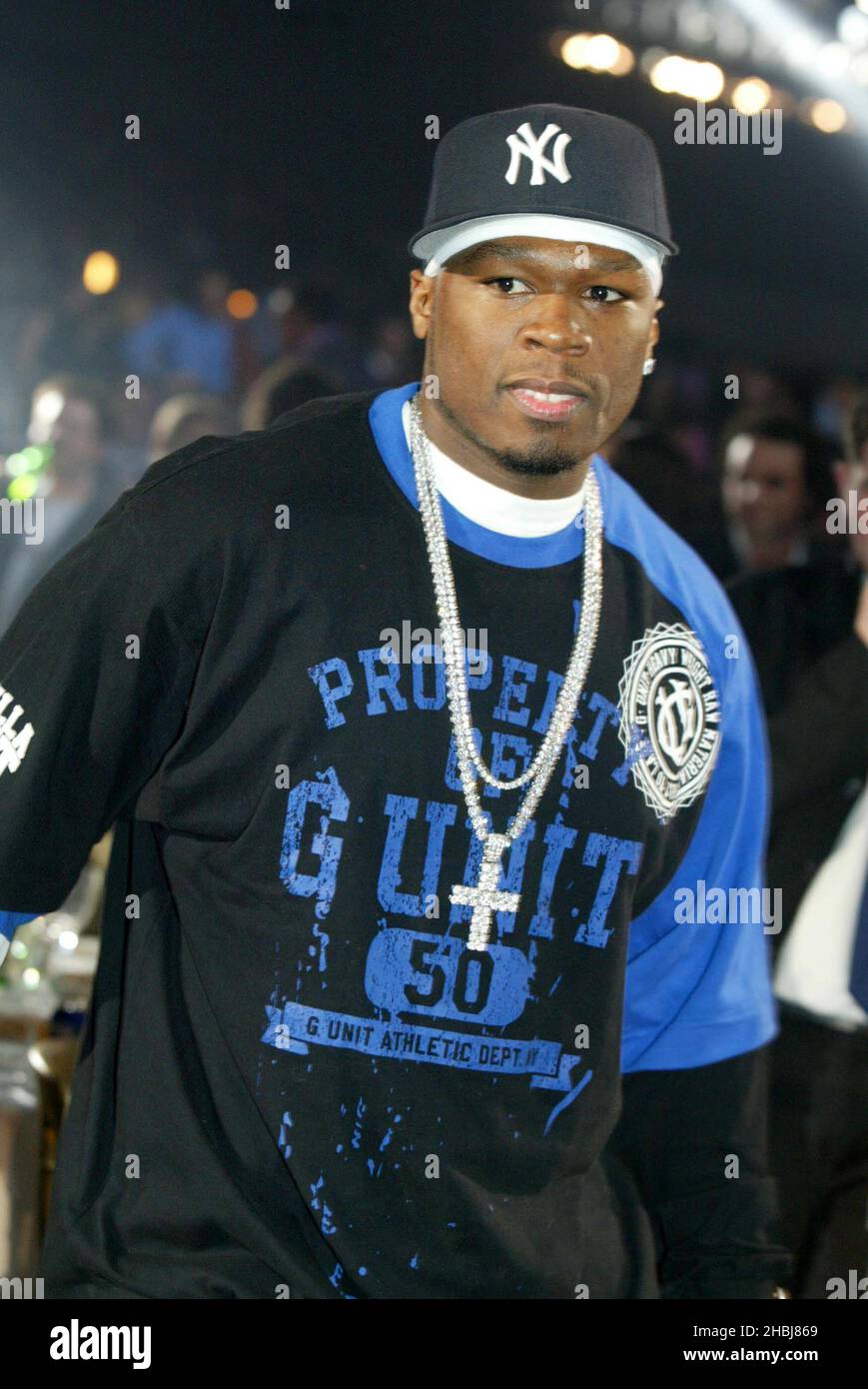 50 Cent at the 2004 Brits Awards. Stock Photo