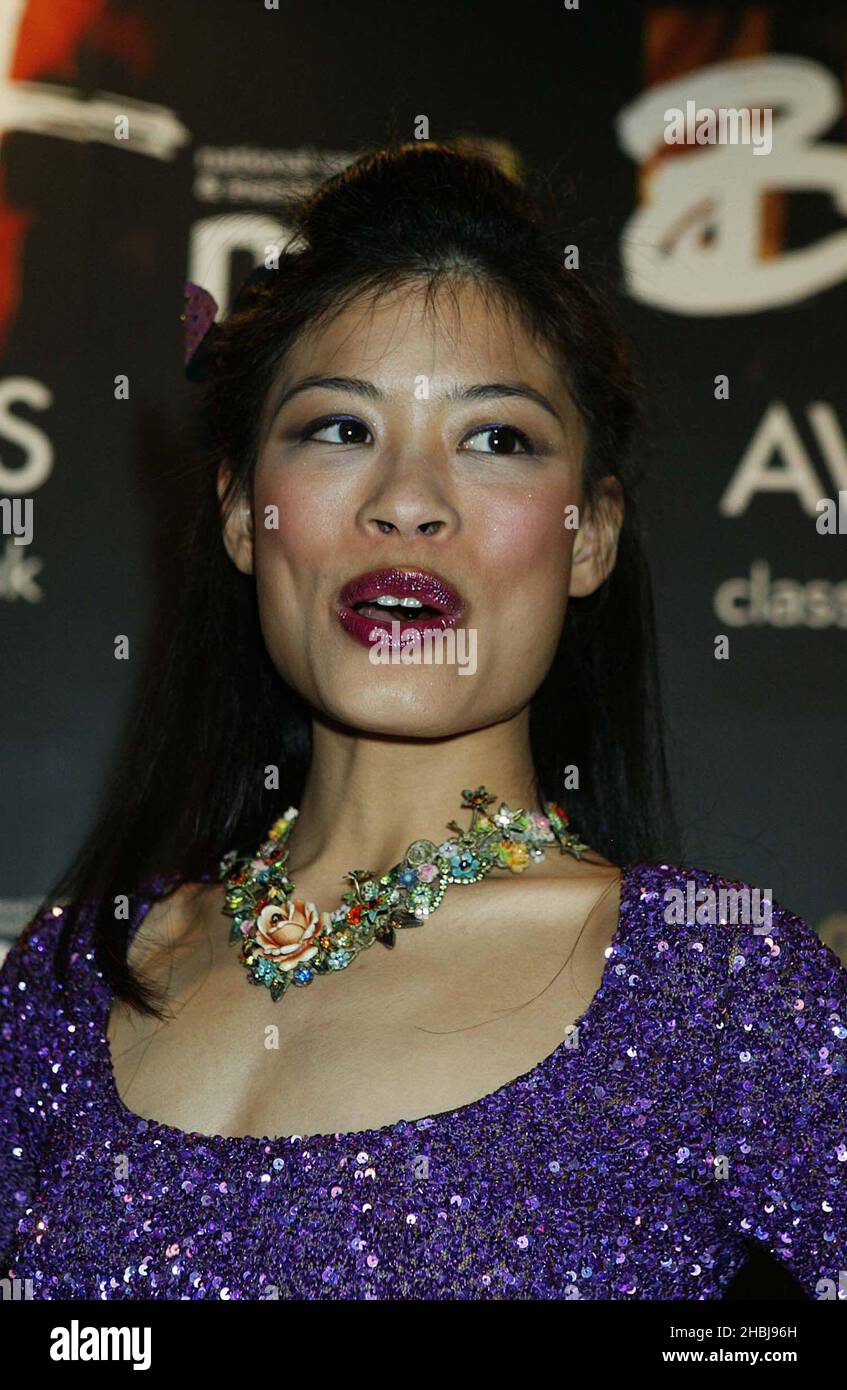 Vanessa Mae attends the Classical Brit Awards nominations announcement at the Landmark Hotel in London. Head Shot Funny Stock Photo