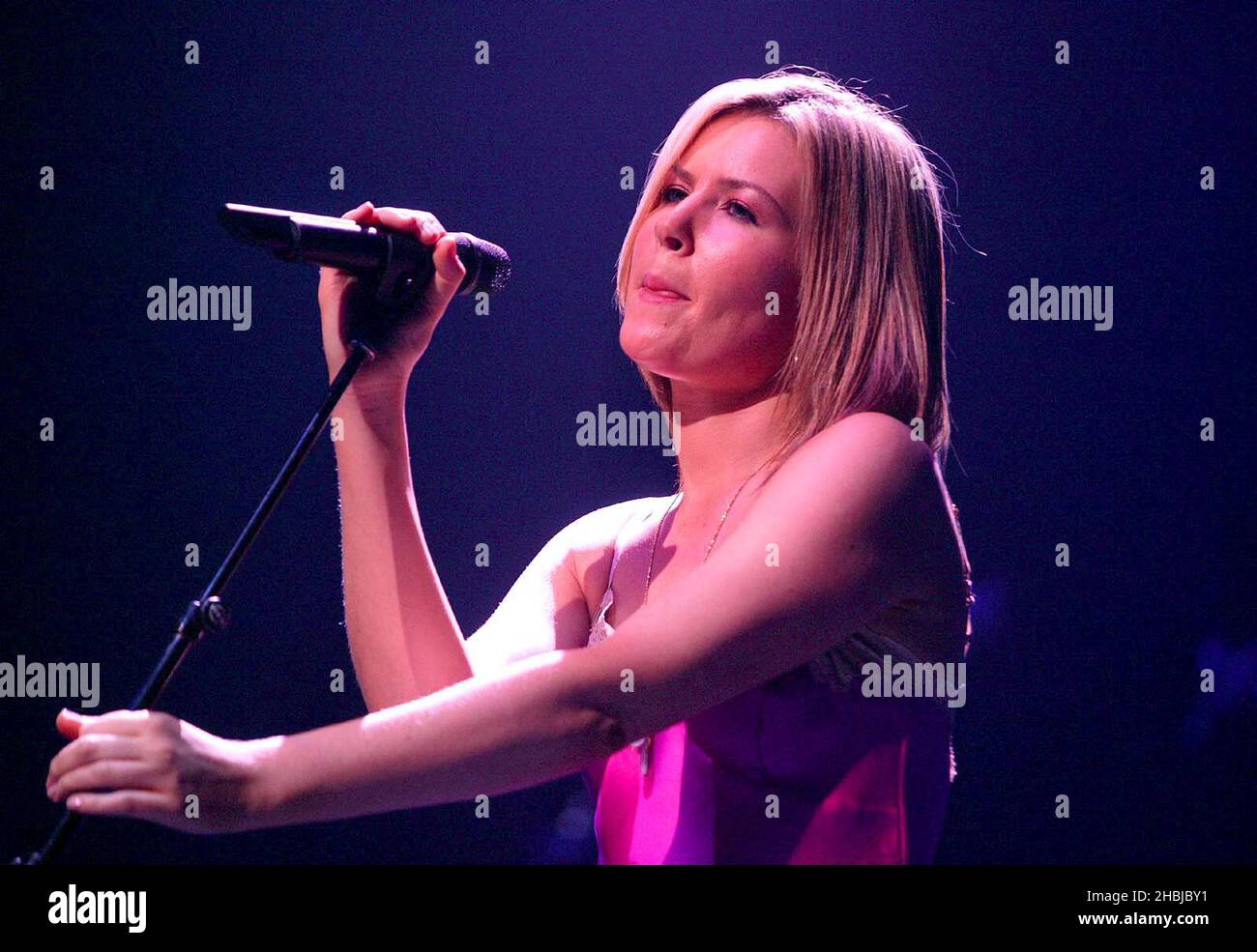Dido performs live on stage at the Brixton Academy first night of her