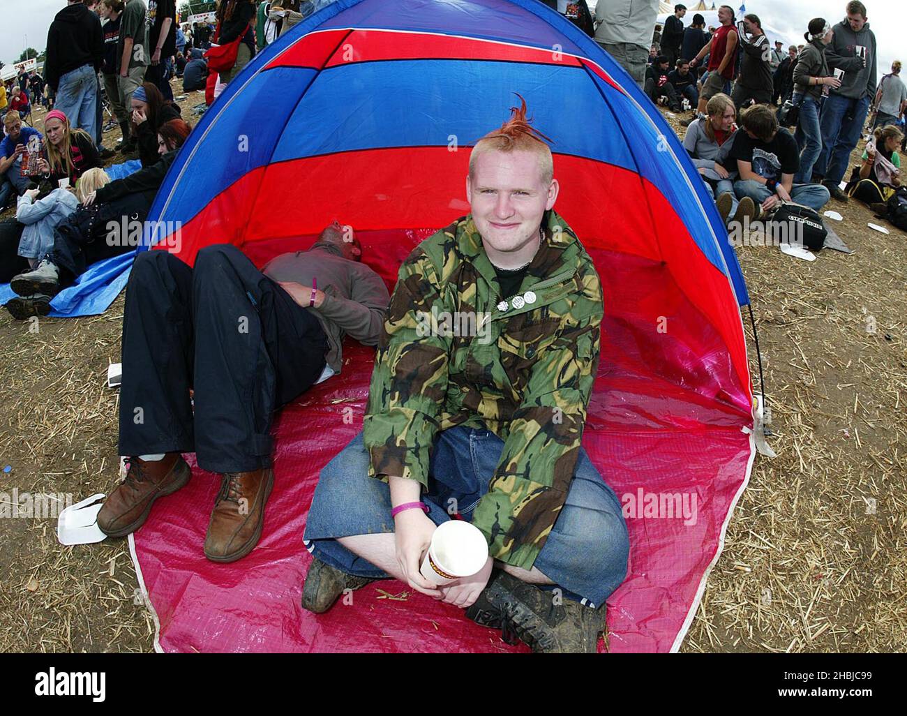 Crowd Scene on the third day of 'The Carling Weekend: Reading Festival' in Reading, England. Stock Photo