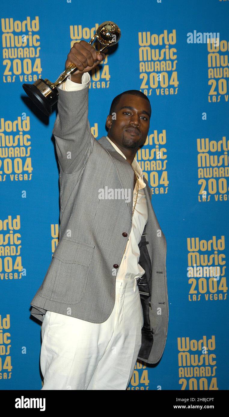 Kanye West at the 2004 World Music Awards in Las Vegas, USA. Stock Photo