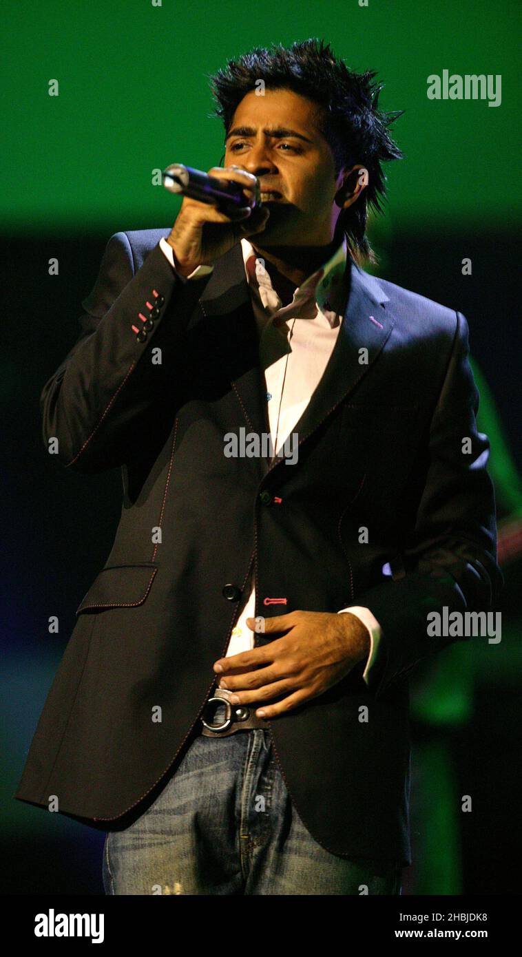 Jay Sean performs live on stage at the Mobo Awards 2004 at The Royal ...