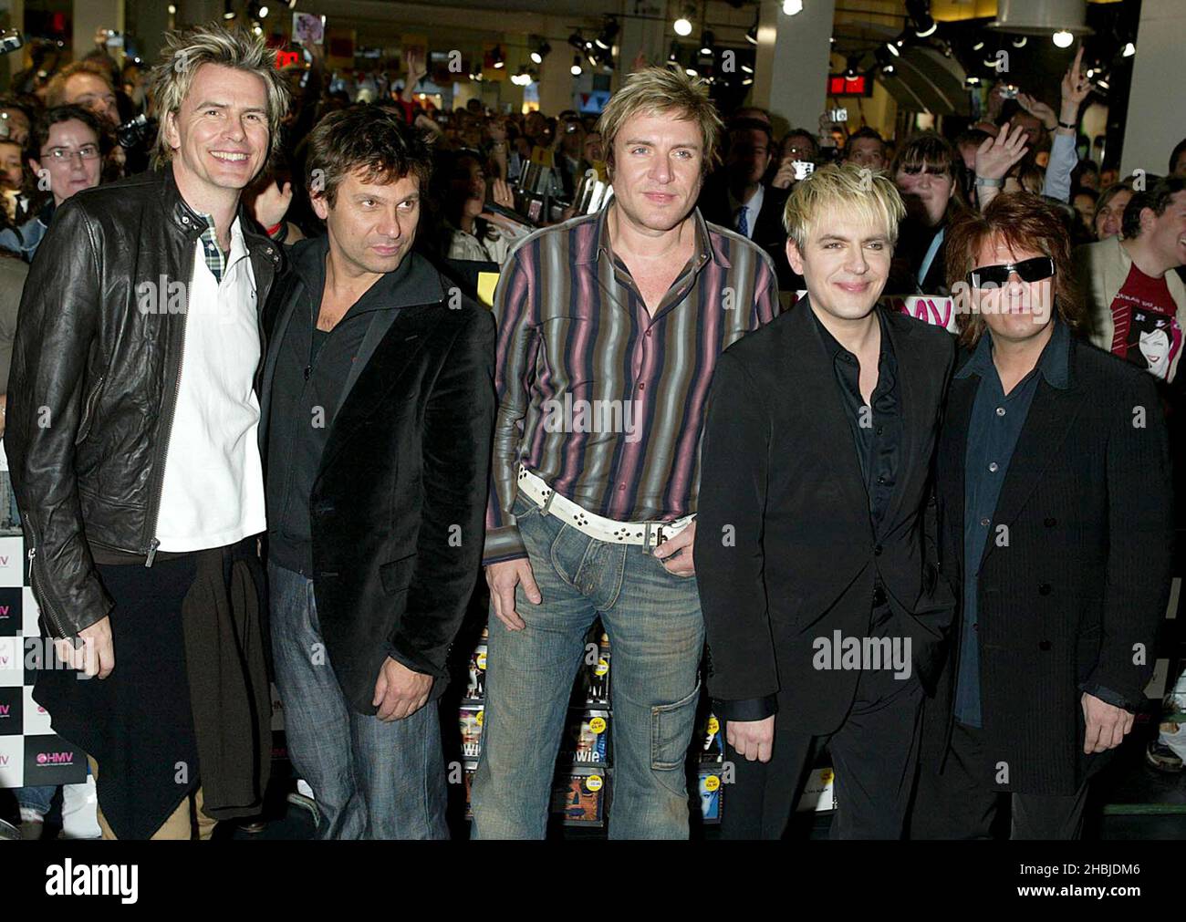 Duran Duran meet and greet fans at HMV Oxford Circus in London Stock