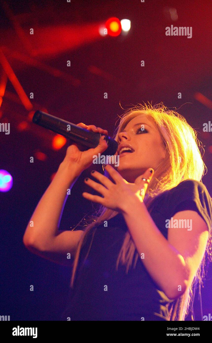 Canadian rocker Avril Lavigne plays her second London date playing hits ...