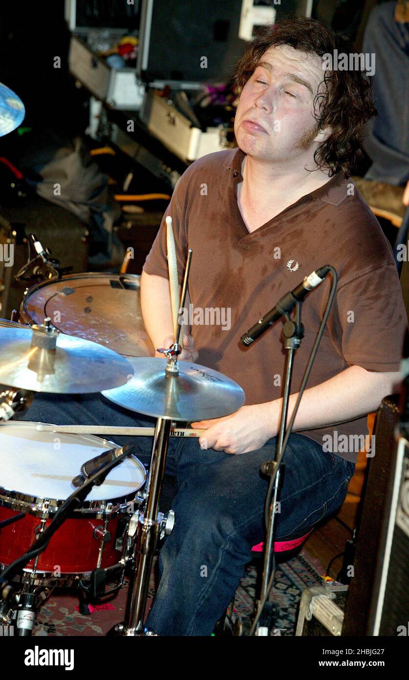 Martin Oldman drummer of The Others performs live in the crowd and