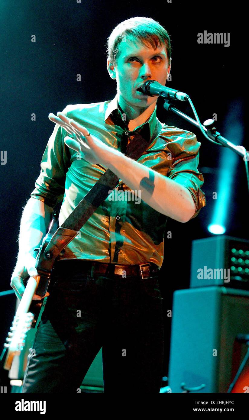 Scottish band Franz Ferdinand perform on stage at the the Teenage Cancer Trust, at the Royal Albert Hall in London. Stock Photo