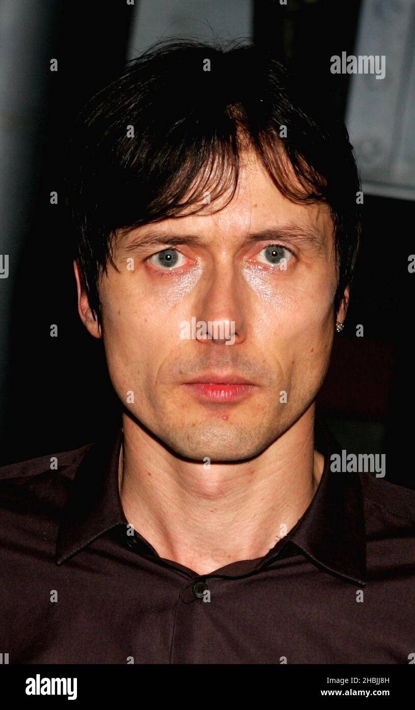 Brett Anderson and Bernard Butler ex Suede front men now of Indie band The Tears perform and signs copies of their new single 'Refugees', out today, taken from their debut album 'Here Come The Tears' at Virgin Megastore Oxford Street in London. Stock Photo
