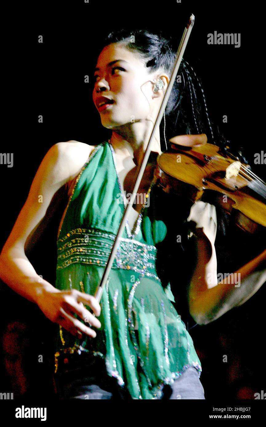 Classical violinist VanessaMae plays a solo show at London's Royal