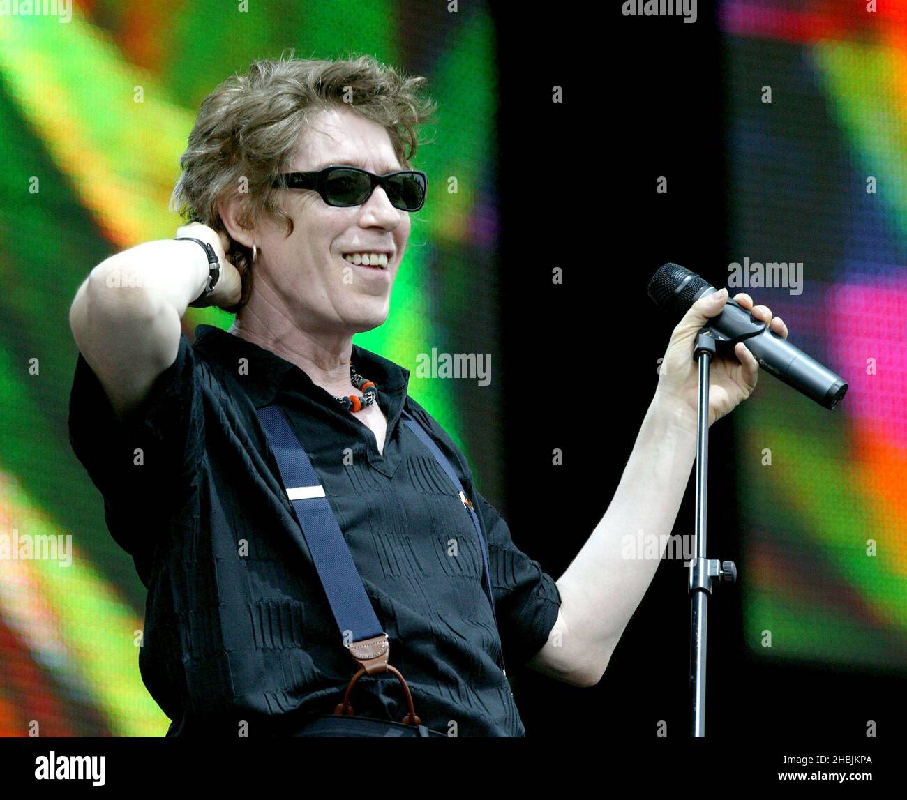 Richard Butler vocalist of The Psychedelic Furs performs on stage at