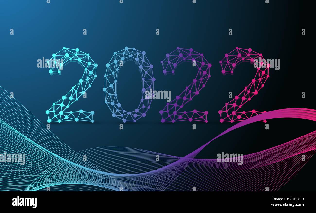2022 Technology Christmas Modern Technology Template For Merry Christmas And Happy New Year 2022 With  Connected Lines And Dots. Digital Geometric Effect, Illustration Stock  Photo - Alamy