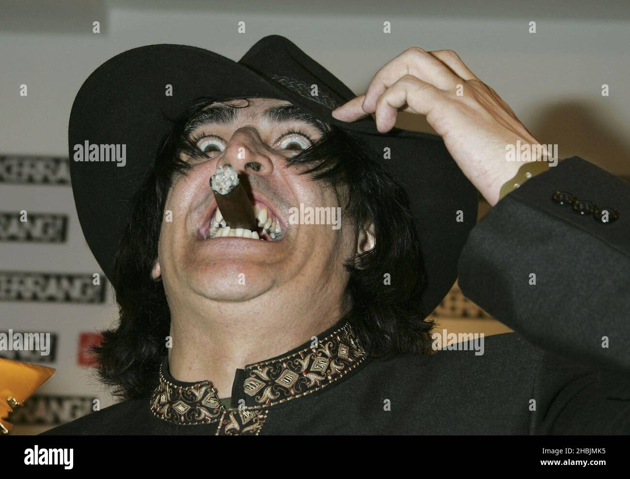 Jaz Coleman of Killing Joke receives award for Lifetime Achievement at the Kerrang! Awards 2005, at the Brewery in London. Stock Photo