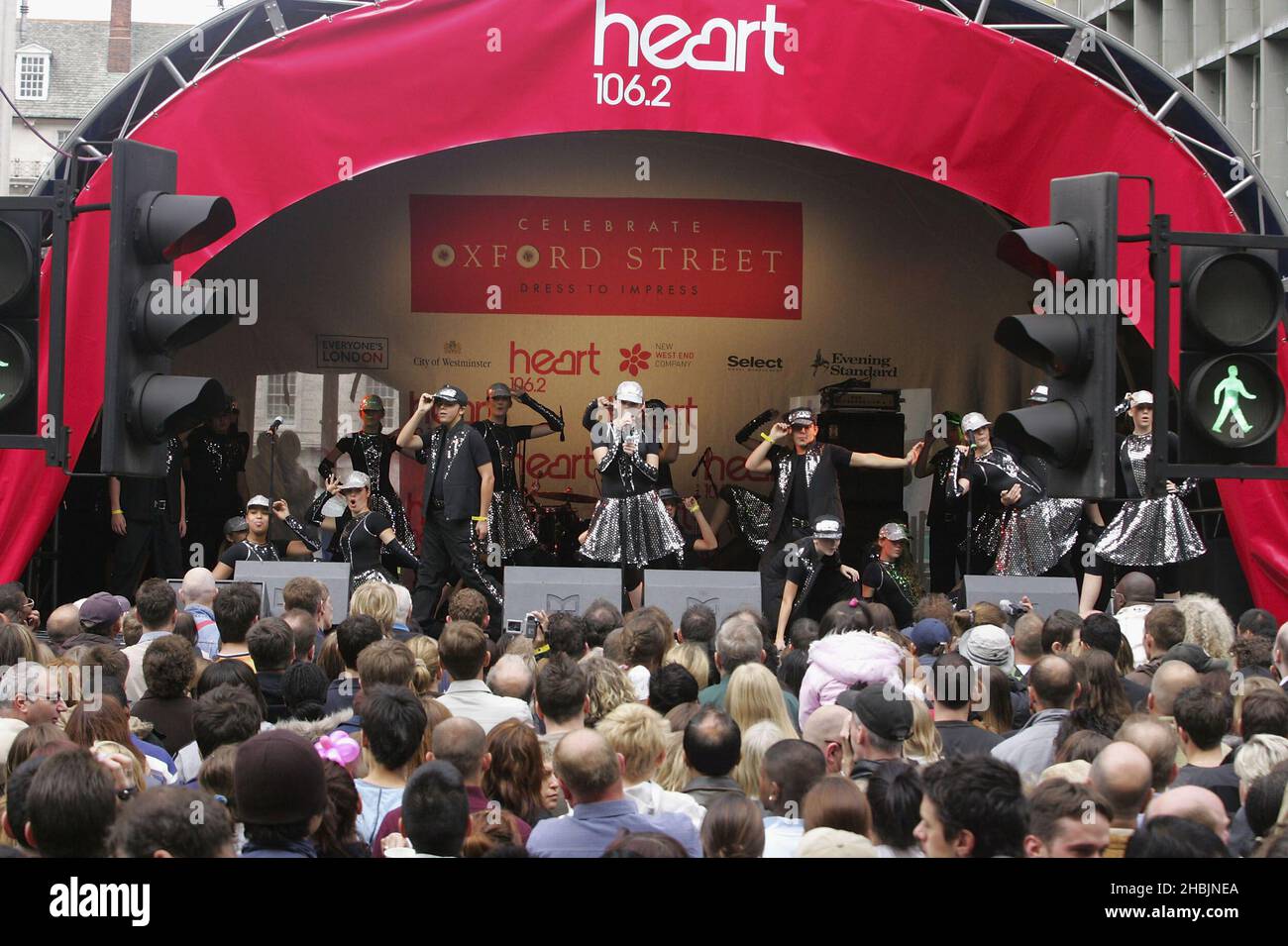 Transe Express perform on stage at the 'Celebrate Oxford Street: Dress To Impress' in London. Stock Photo