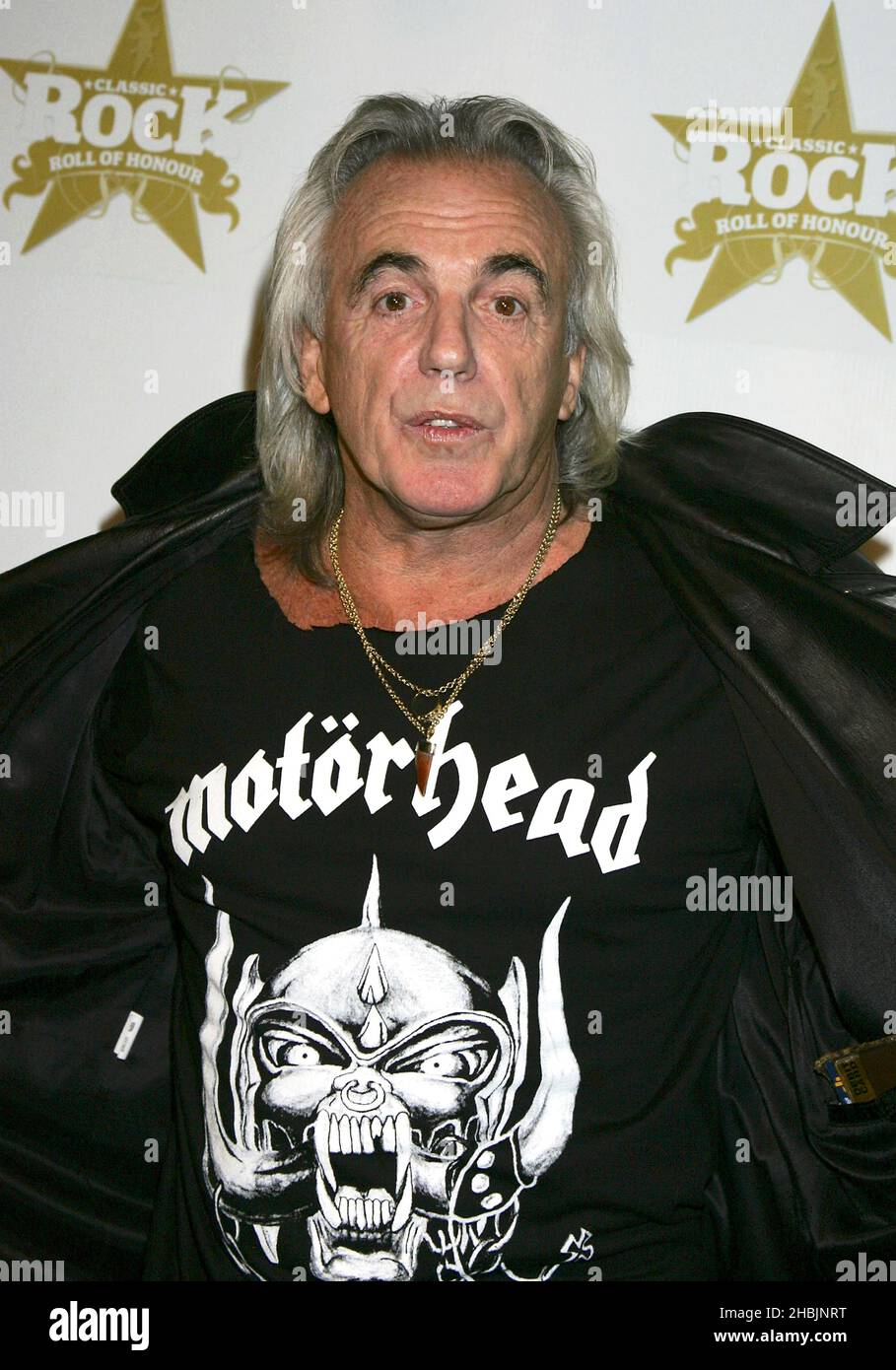 Peter Stringfellow arrives at the Classic Rock Roll Of Honour, the music magazine's inaugural awards, at Cafe de Paris on October 4, 2005 in London. Stock Photo