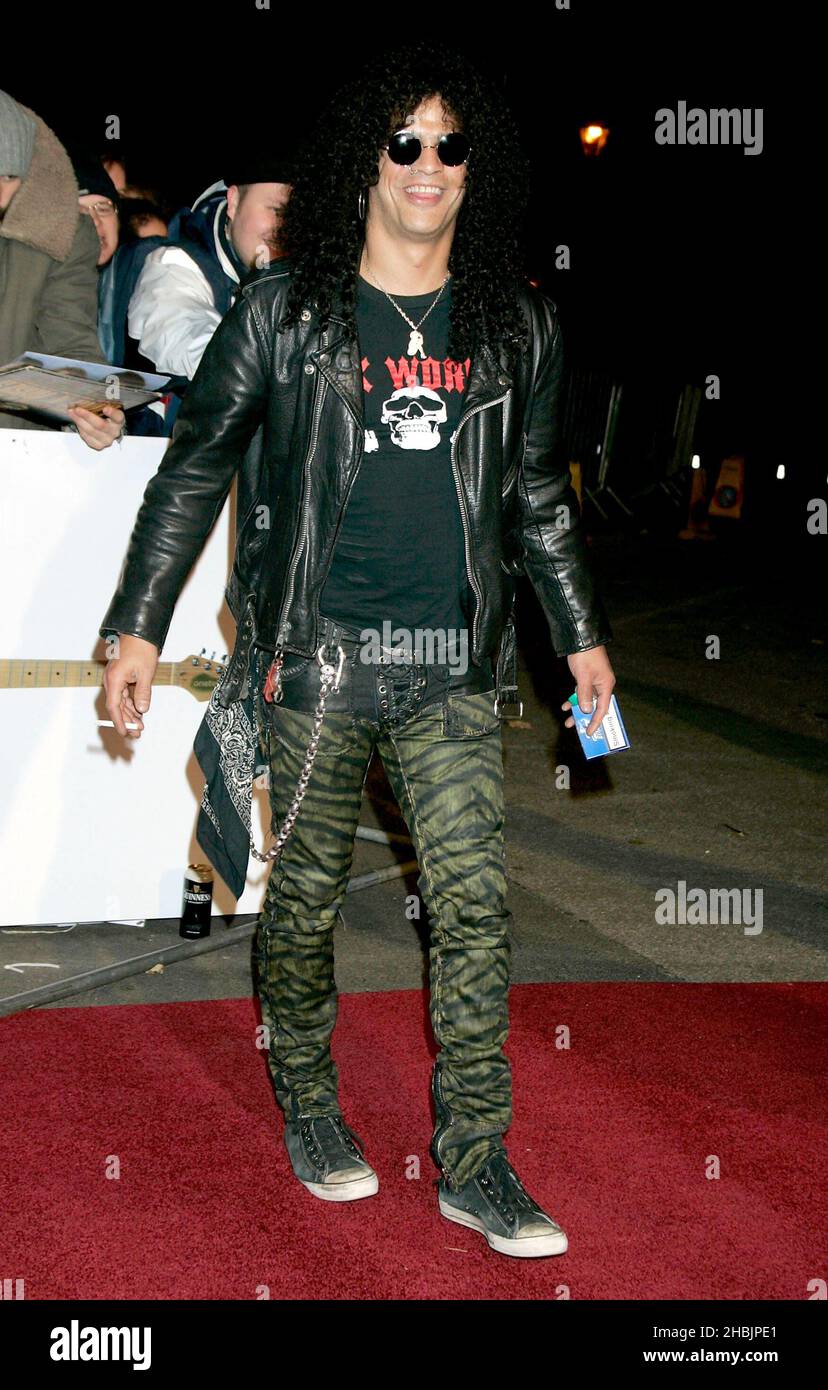 Slash arrives at the Hall of Fame Awards at the Alexandra Palace in North  London Stock Photo - Alamy