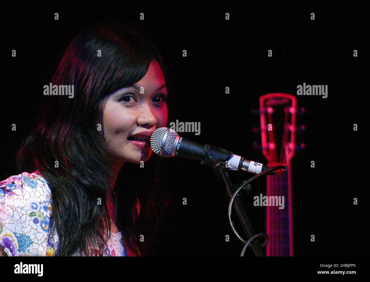 Bic Runga New Zealander performs live on stage at the Scala in London. Stock Photo