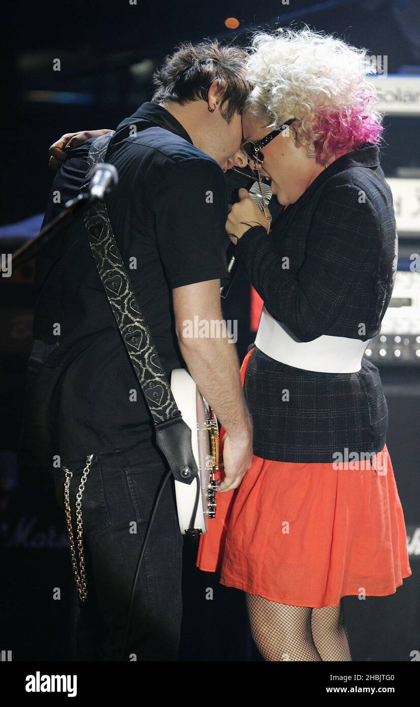 Pink performs live on stage Stock Photo - Alamy