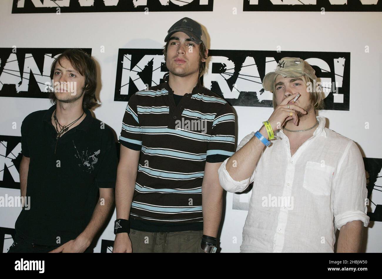 Charlie Simpson and Fightstar arriving Stock Photo Alamy