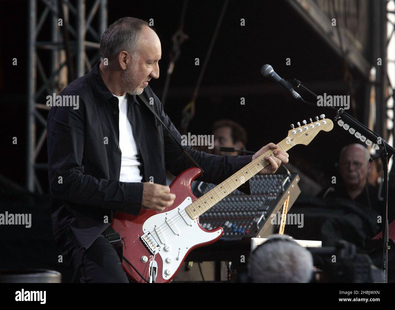Pete Townshend of the Who performing. Stock Photo
