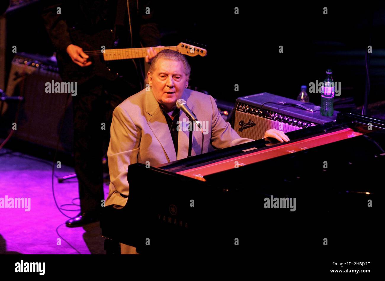 Jerry Lee Lewis performs live on stage. Stock Photo