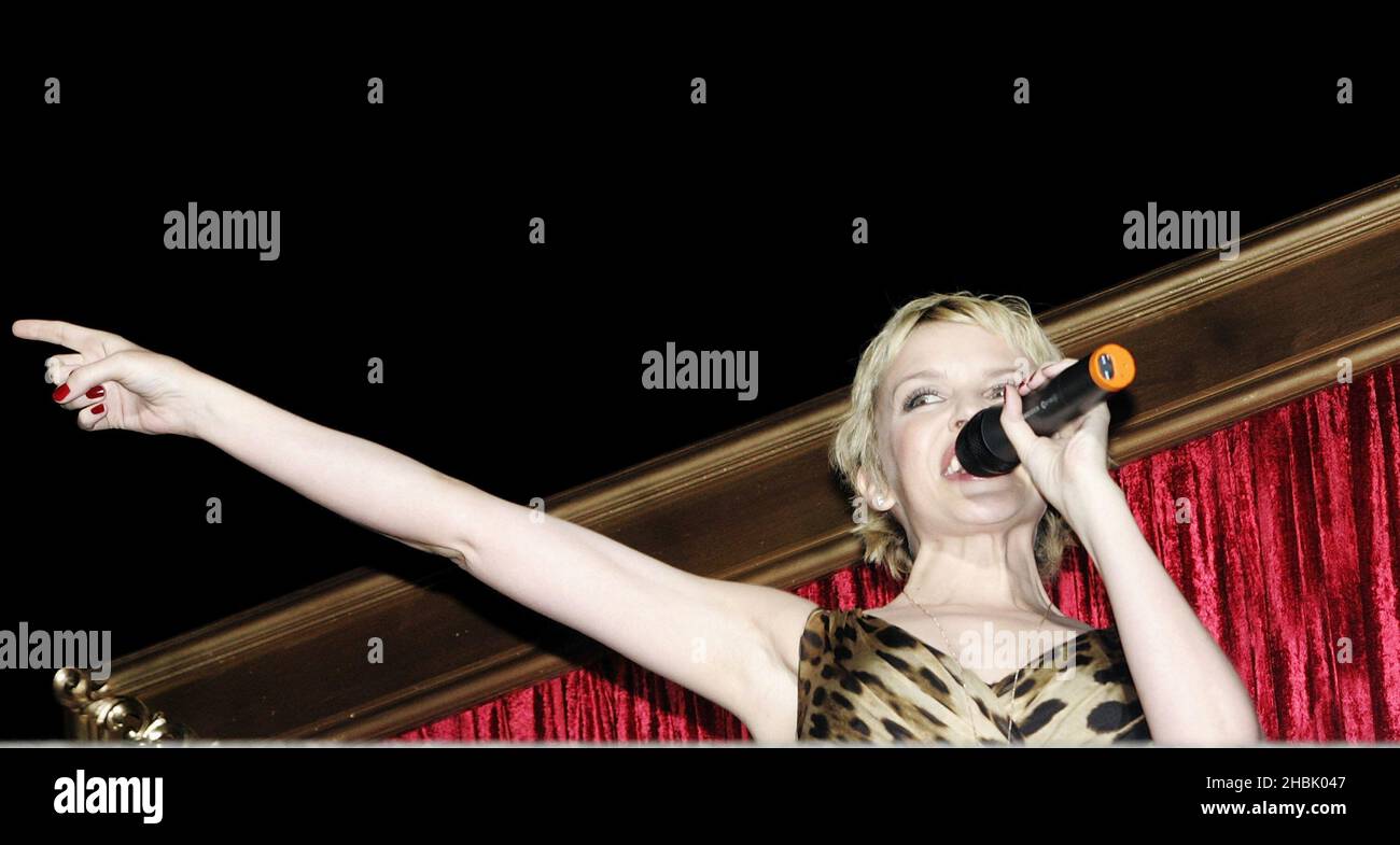 Kylie minogue introduces the scissor sisters performing at trafalgar