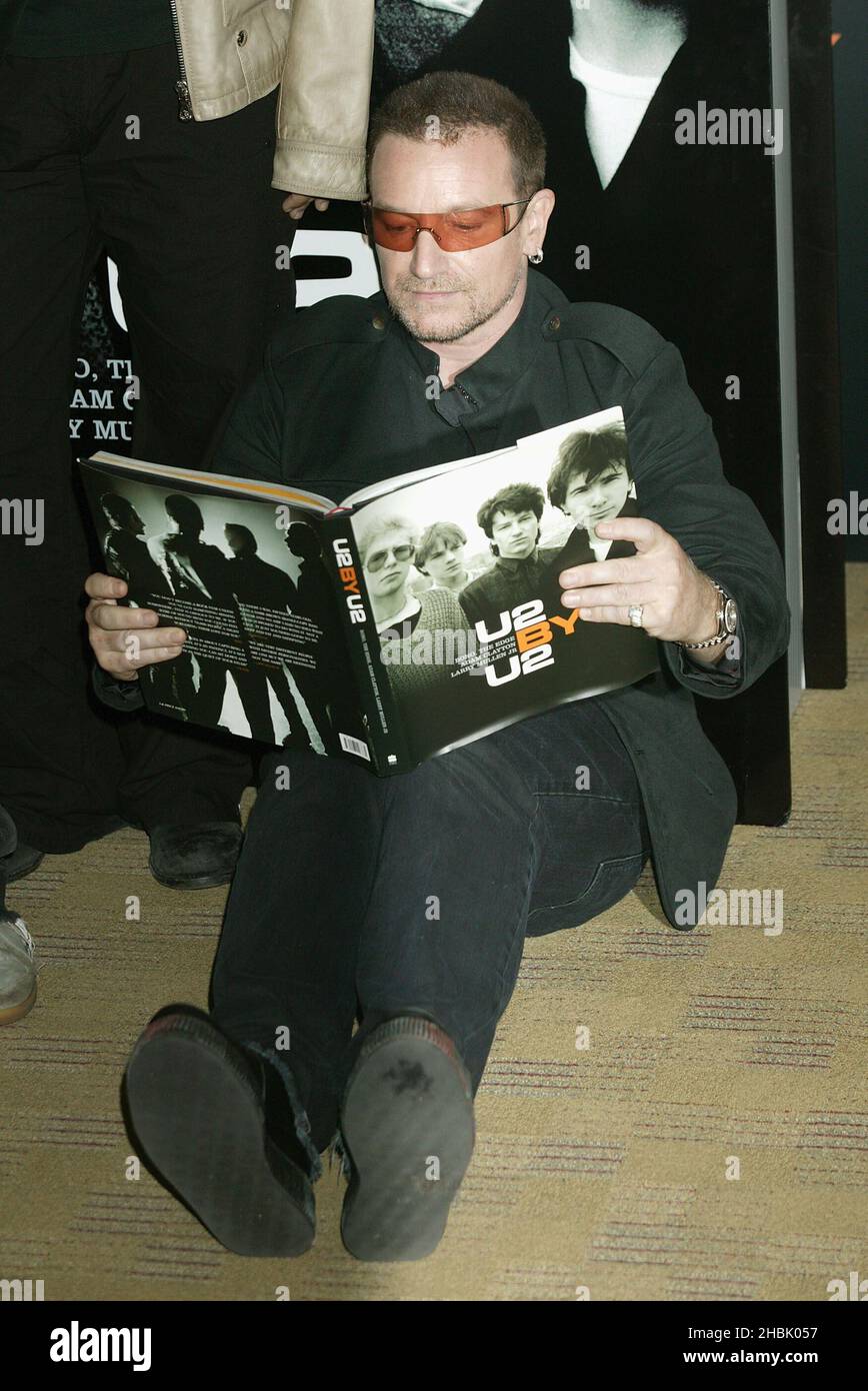 Bono attends a u2 book signing for their book hires stock photography