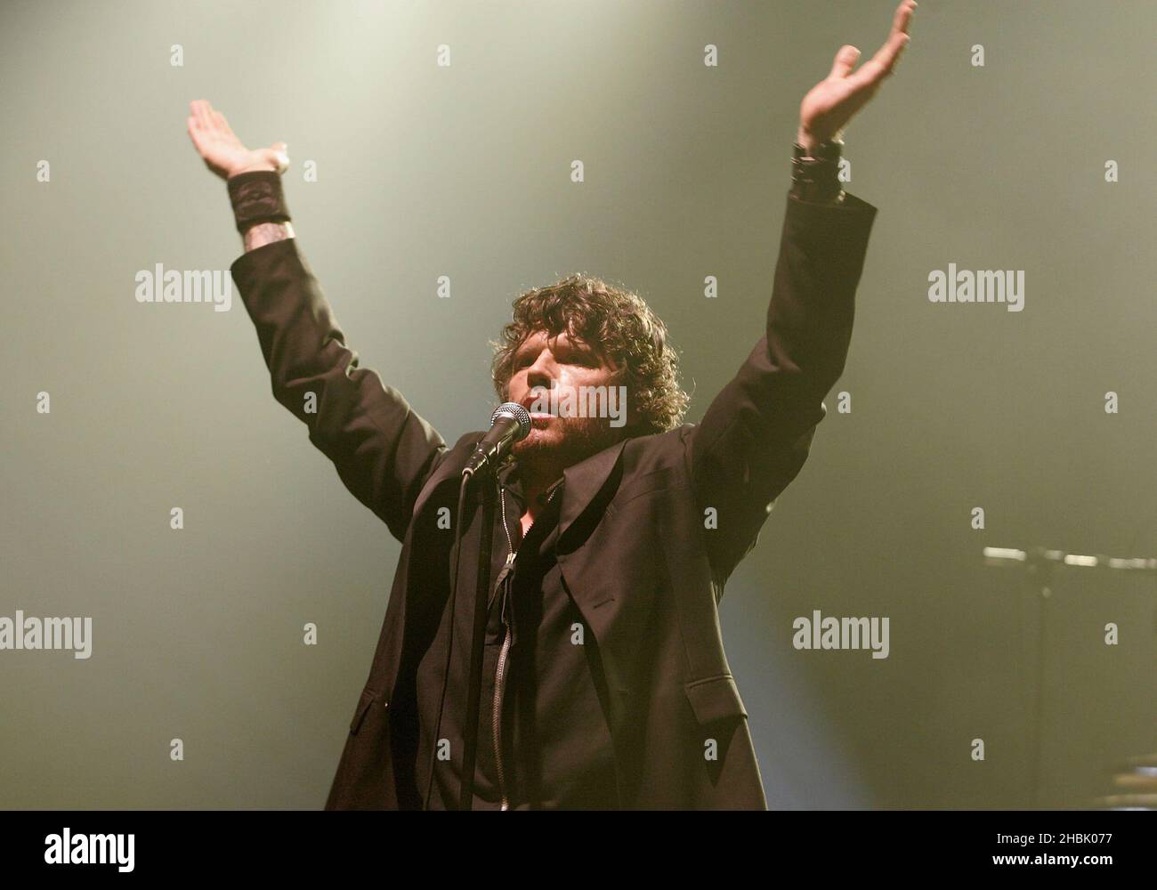 Ian Astbury of The Cult performing at Brixton Academy, London on September 22, 2006. Stock Photo