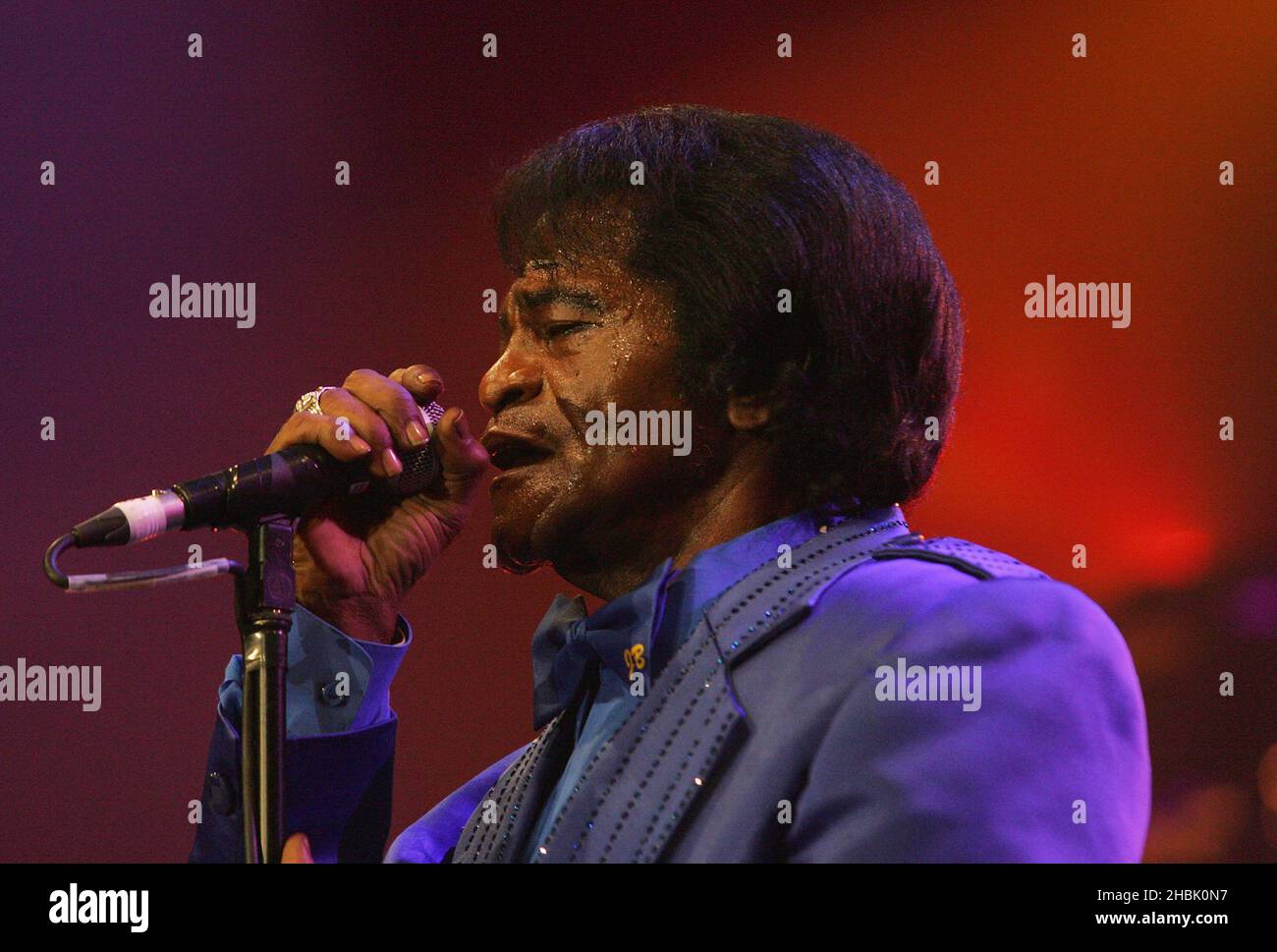 James brown performs as part of the bbc electric proms hires stock