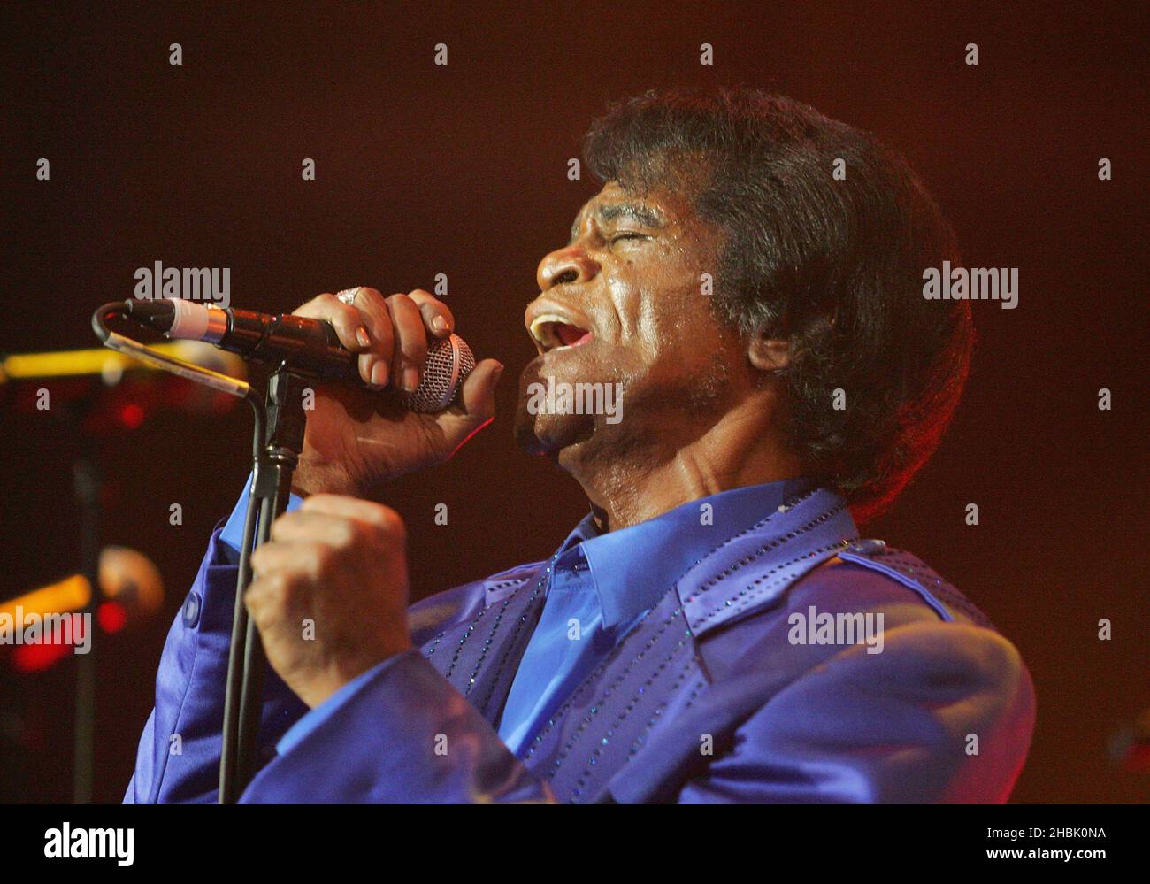James Brown performs as part of the BBC Electric Proms, on October 27