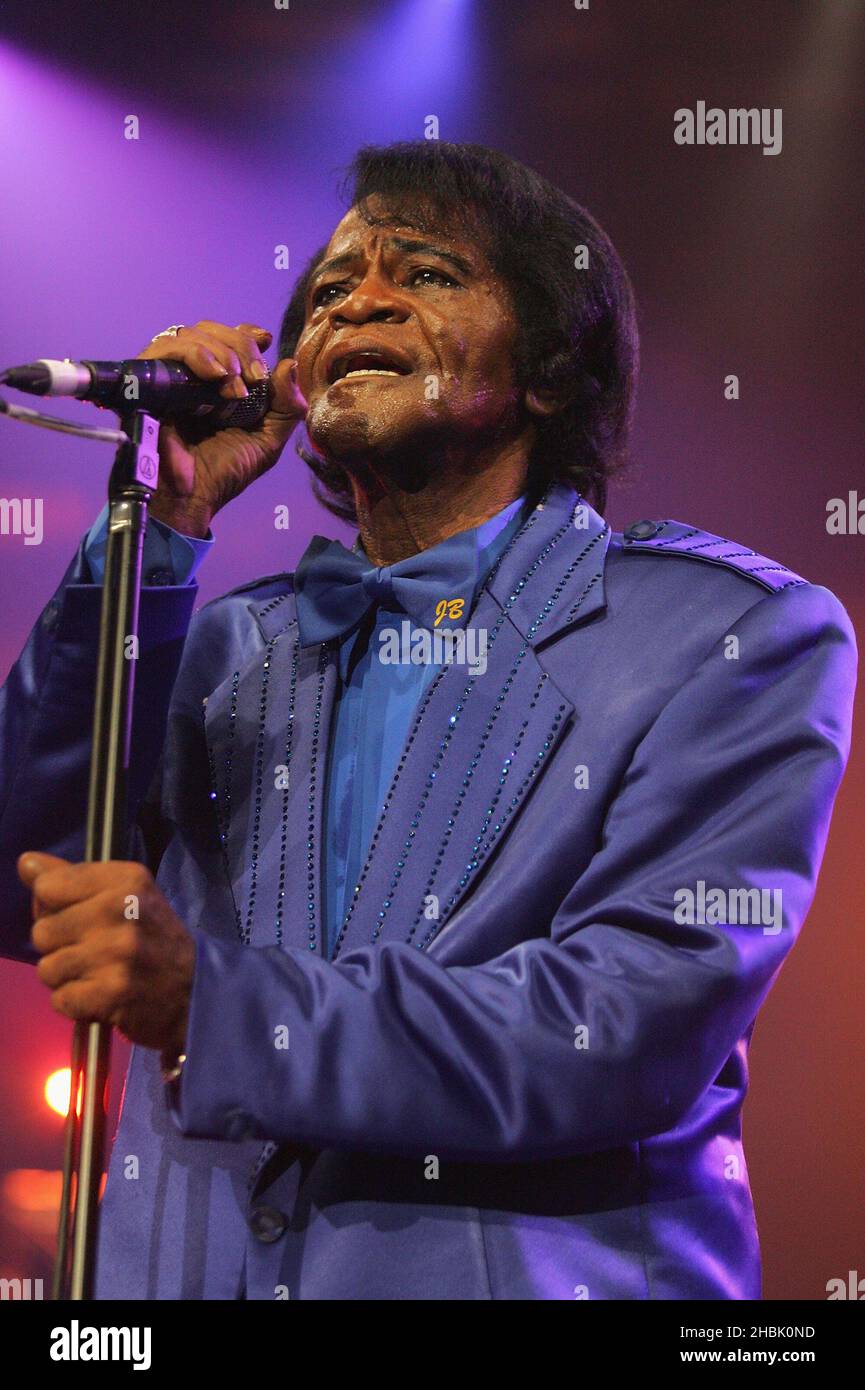 James Brown performs as part of the BBC Electric Proms, on October 27
