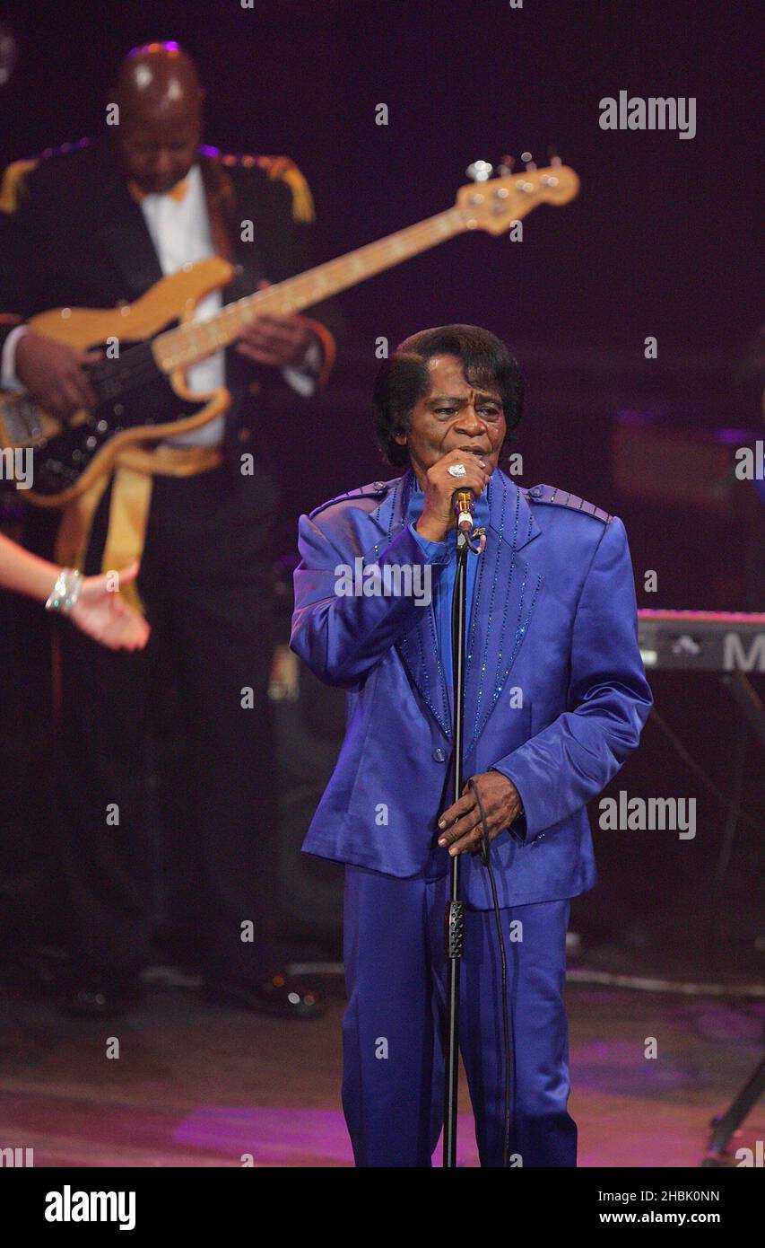 James Brown performs as part of the BBC Electric Proms, on October 27