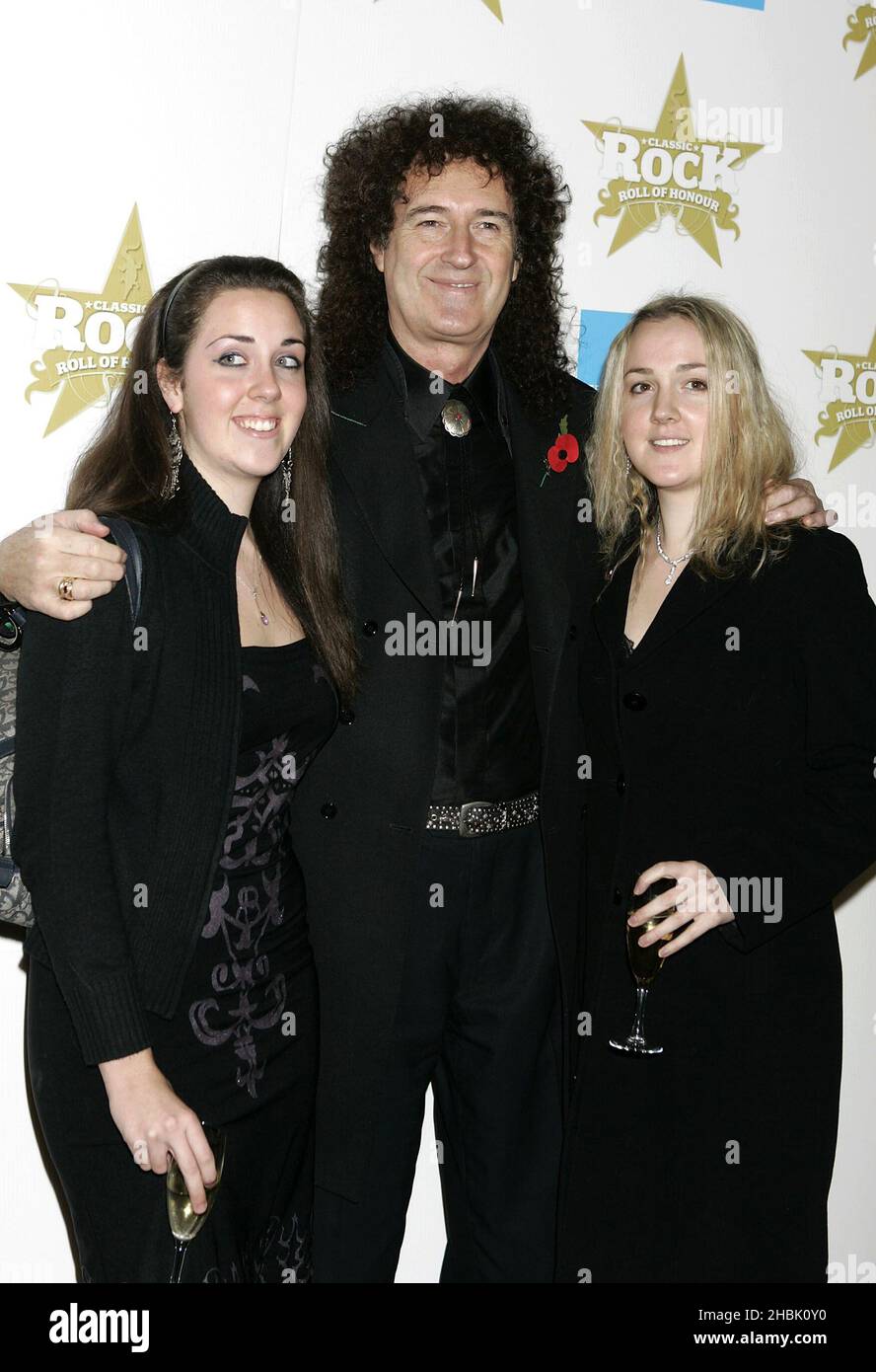 Brian May and daughters arrive at the Classic Rock Awards at the