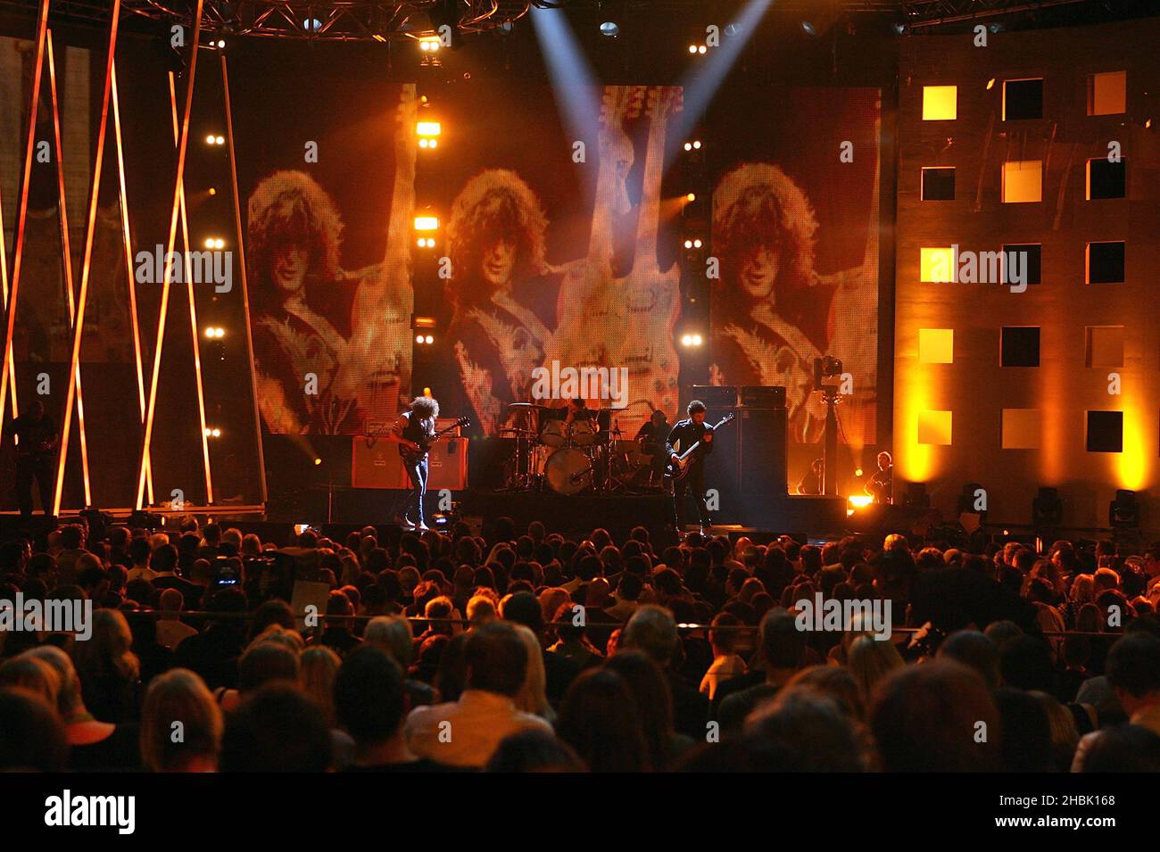 Wolfmother perform a tribute song to inductees Led Zeppelin during the