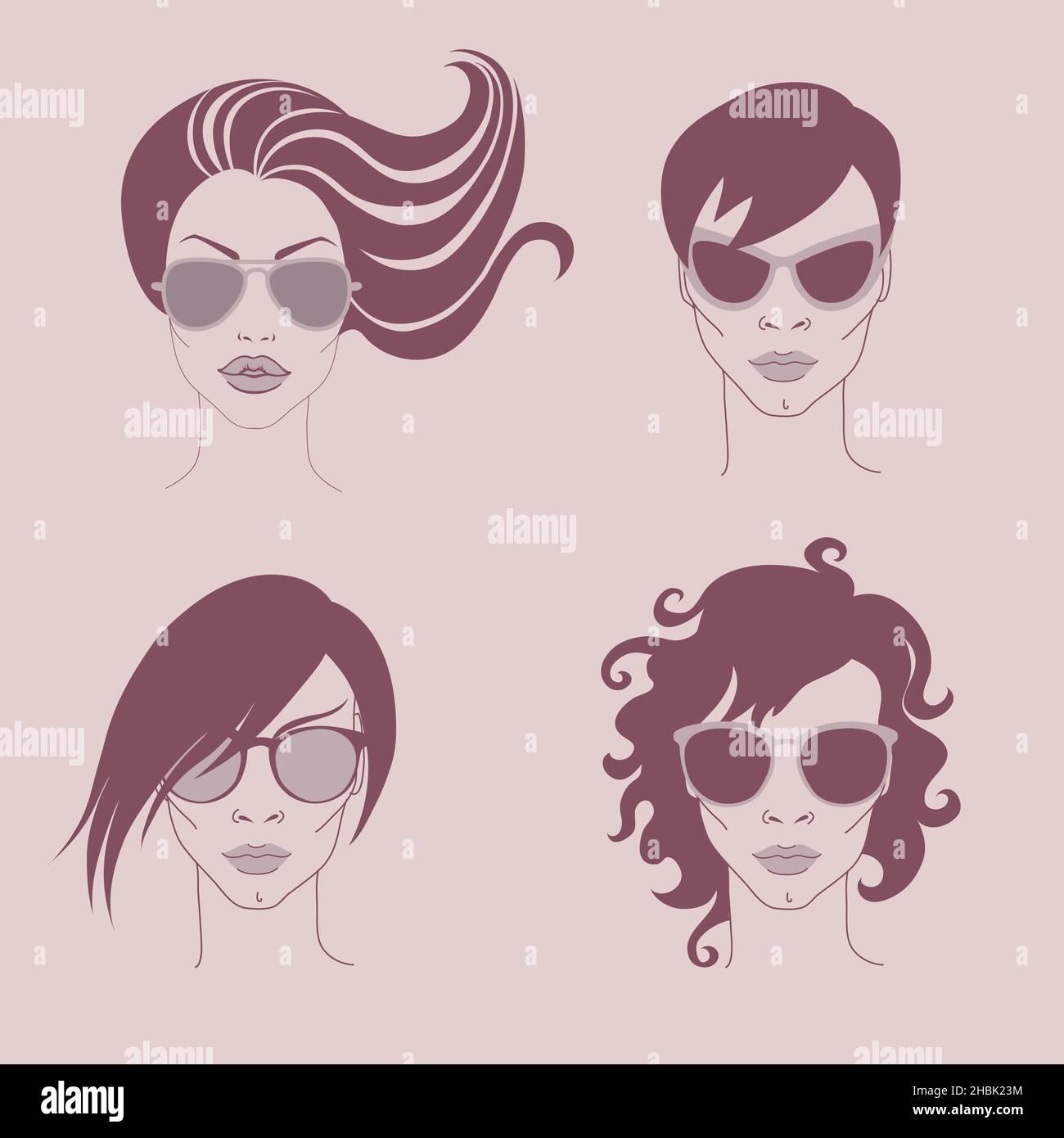women wearing sunglasses Stock Vector