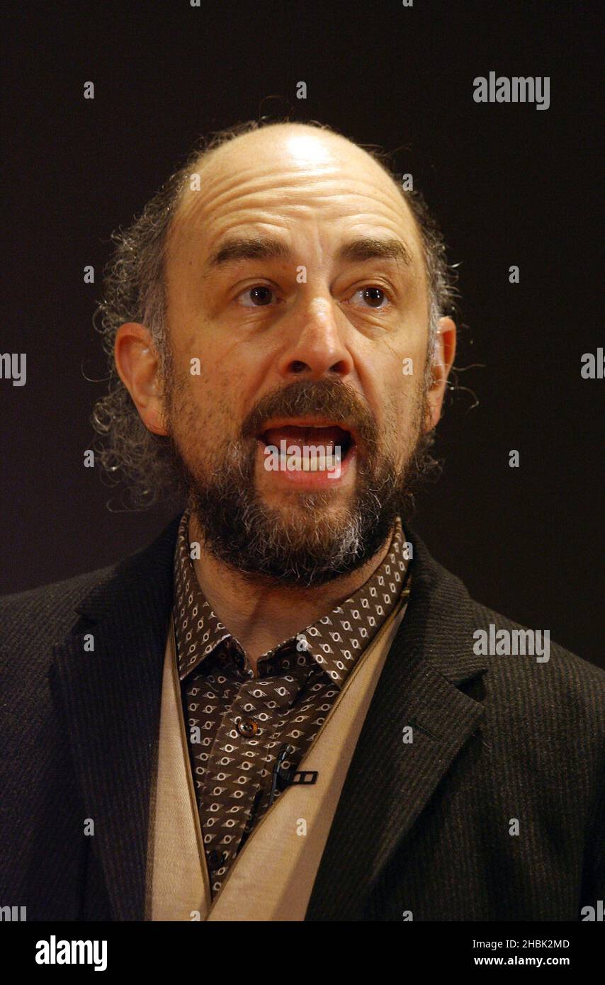 Michael Edwards and Carole Winter with Paul Coxwell present Richard Schiff starring in the British Premiere of 'Underneath the Lintel' by Glen Berger at the Duchess Theatre in London on February 9, 2007.  Entertainment *** Local Caption *** Stock Photo