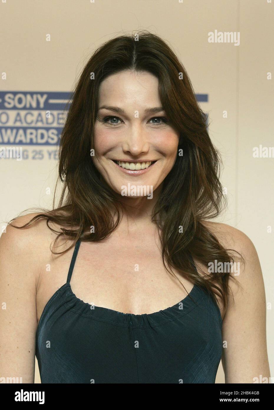 Carla Bruni arriving for the Sony Radio Academy Awards 2007 at the Grosvenor House Hotel in central London, April 30, 2007. Stock Photo