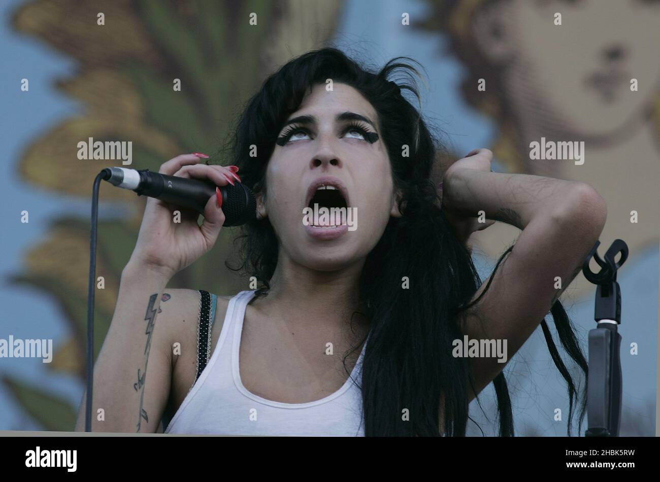 Amy Winehouse performs at Isle of Wight Festival, Newport, on June 9