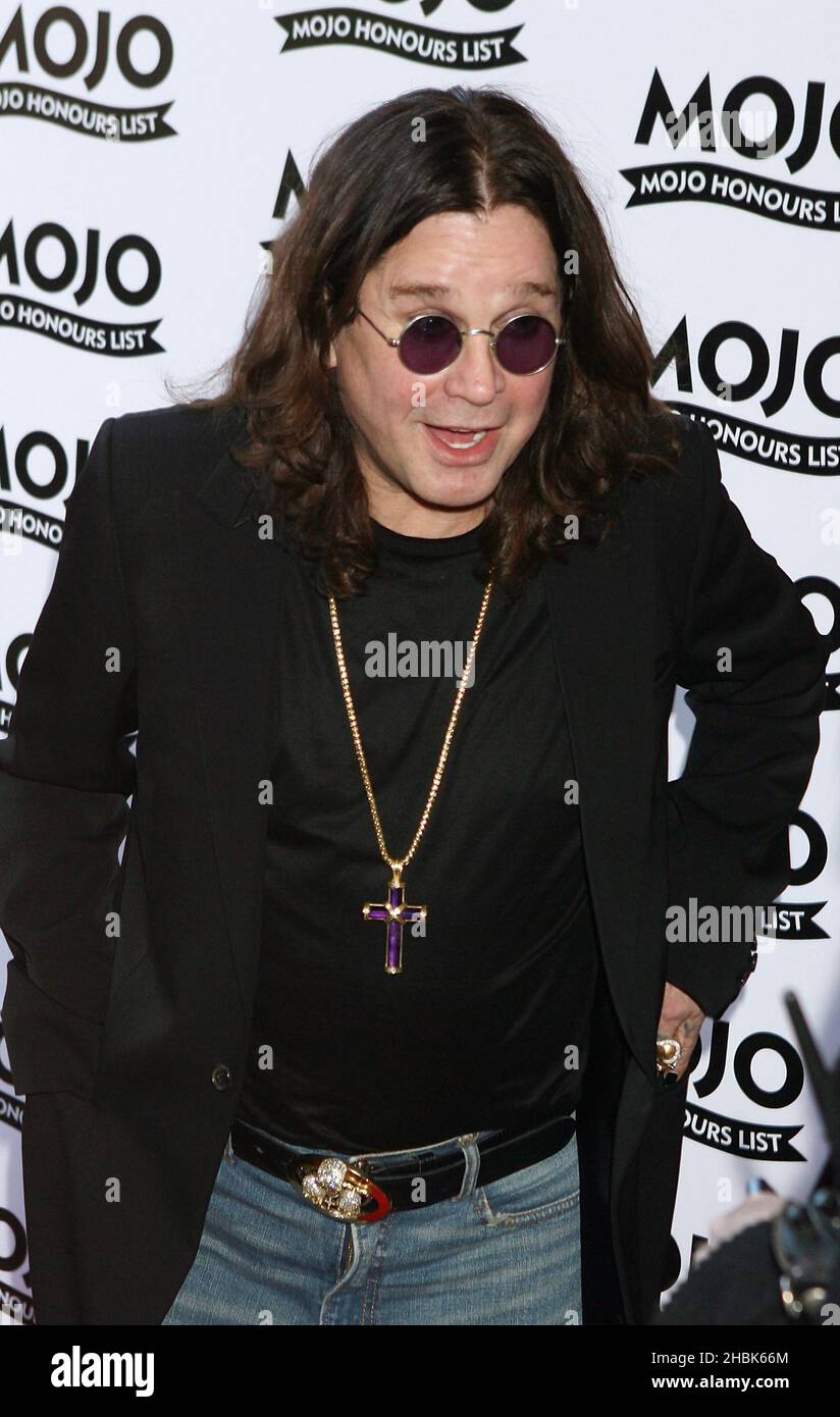 Ozzy Osbourne arrives for the Mojo Honours List award ceremony at The Brewery, east London. Stock Photo