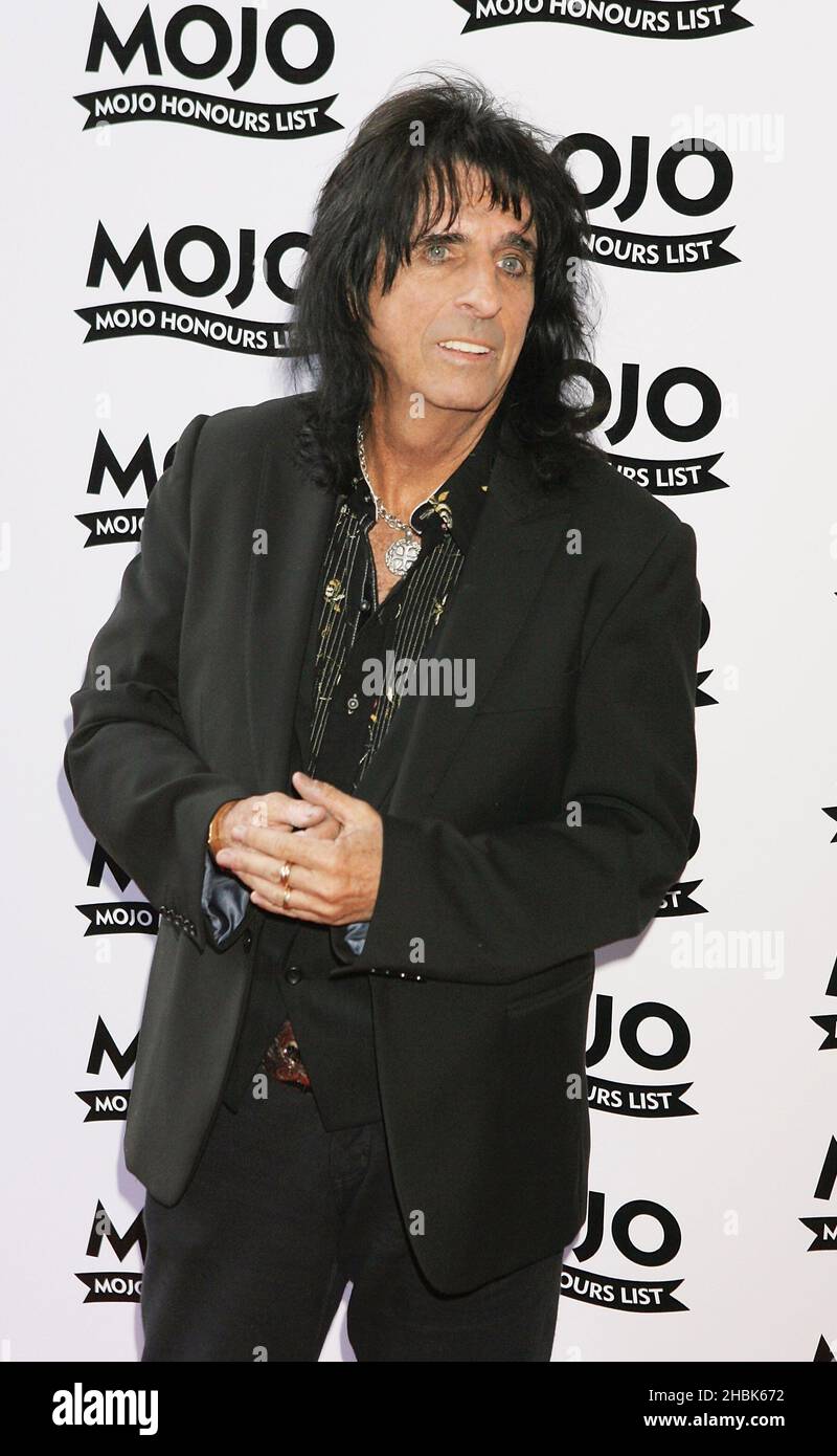 Alice Cooper arrives for the Mojo Honours List award ceremony at The Brewery, east London. Stock Photo