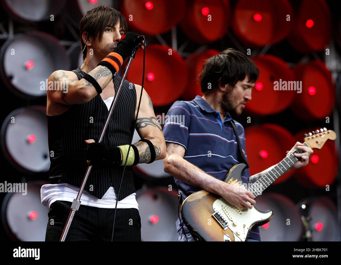 Red Hot Chili Peppers perform during the charity concert at Wembley