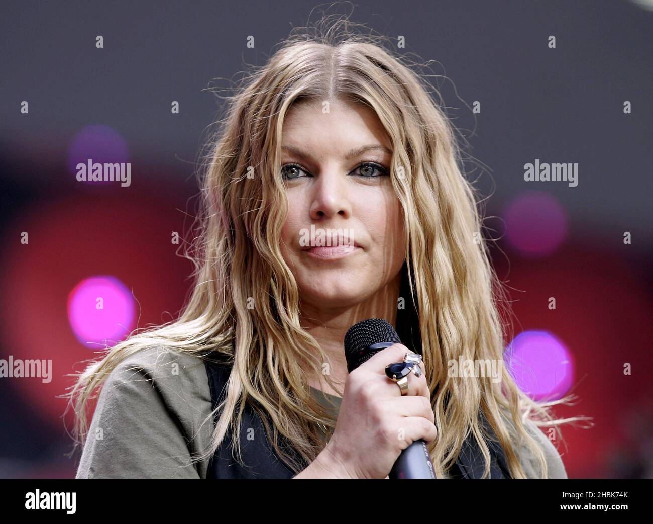 Fergie of Black Eyed Peas performs during the charity concert Live