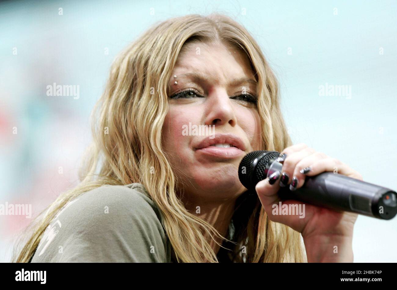 Fergie Of Black Eyed Peas Performs During The Charity Concert Live Earth At Wembley Stadium In