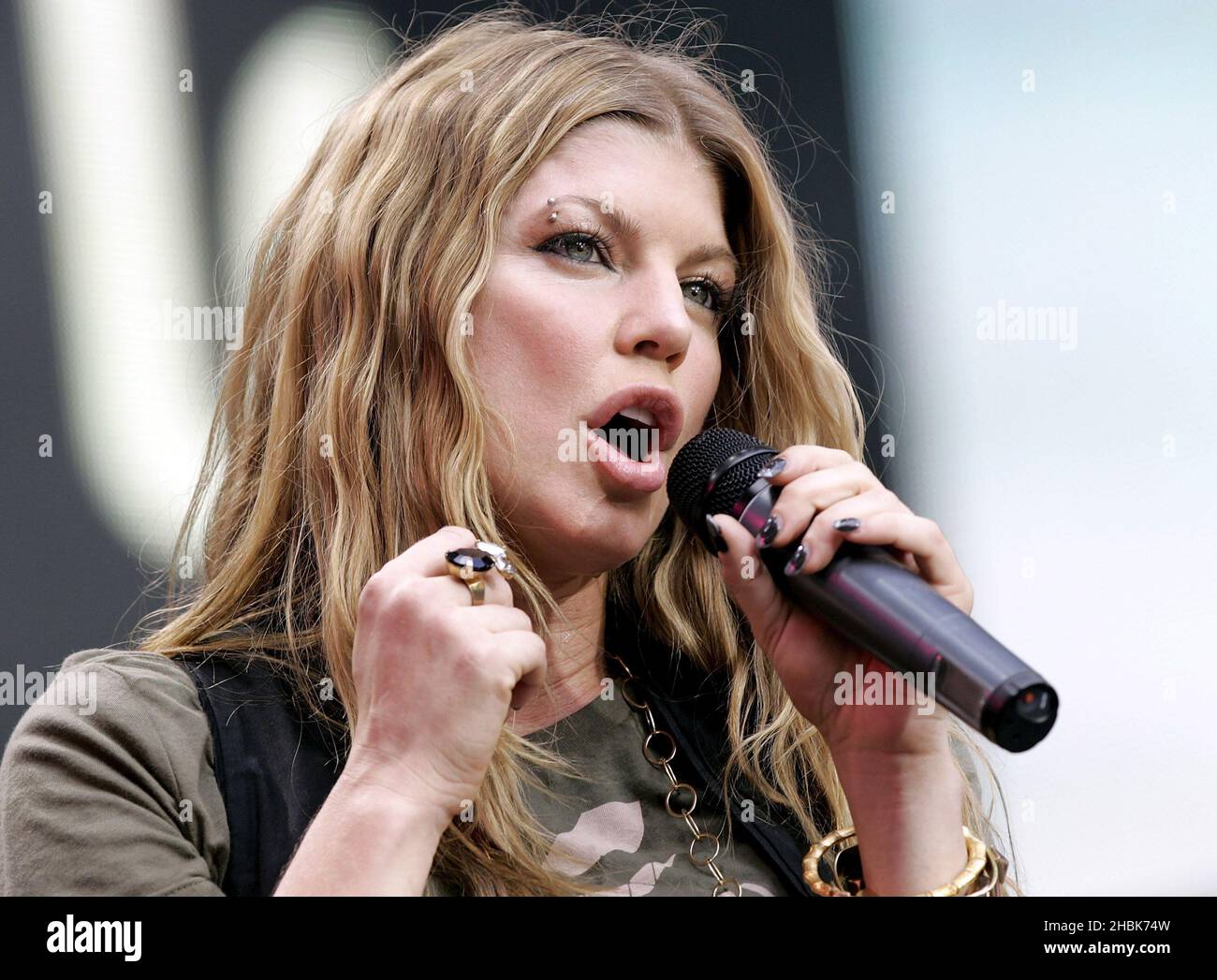 Fergie of Black Eyed Peas performs during the charity concert Live