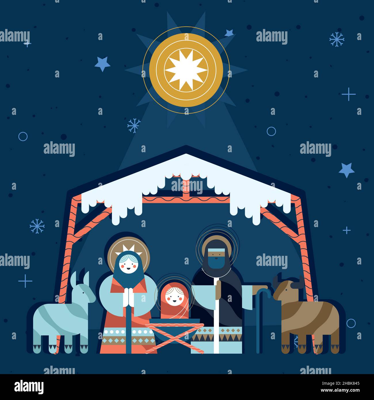 merry christmas nativity scene characters Stock Vector Image & Art Alamy