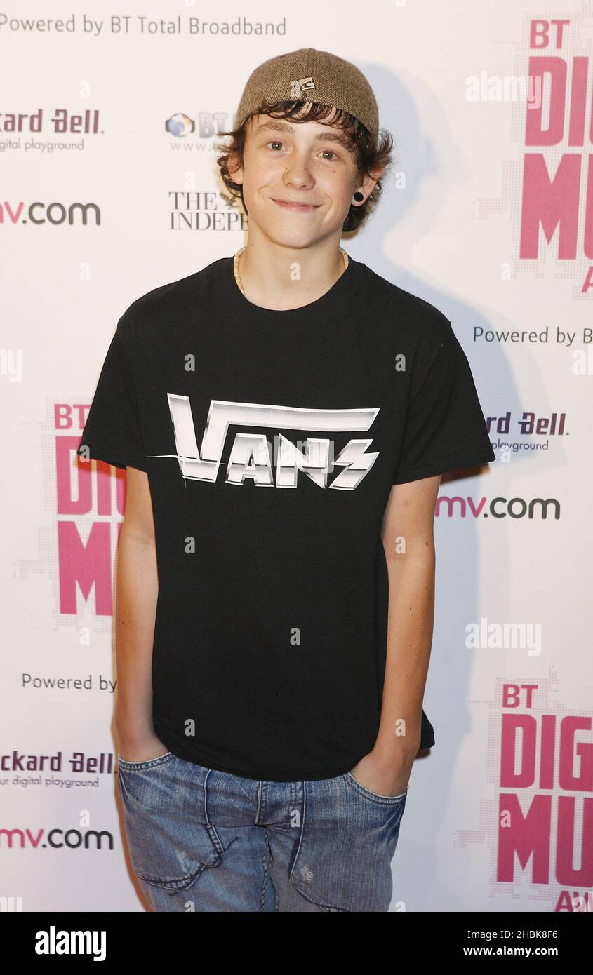 Lil Chris arriving at the BT Digital Music Awards at the Roundhouse in London. Stock Photo