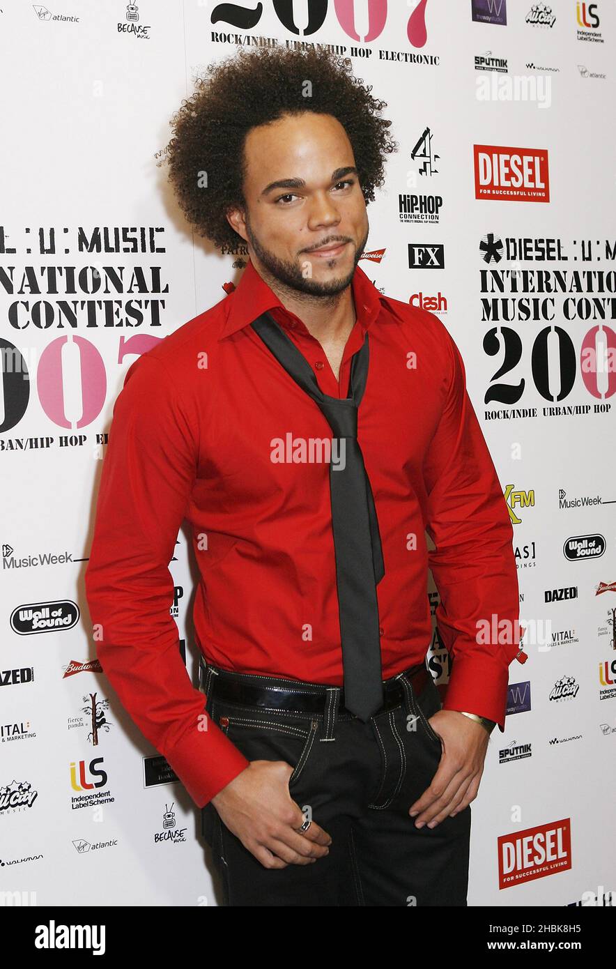 Nate James arrives at the Diesel U Music Awards for unsigned talent, held at KoKo in Camden