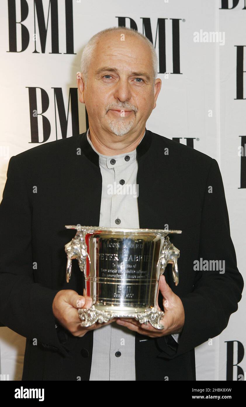 Peter Gabriel attending the BMI Awards at the Dorchester Hotel, London. Stock Photo